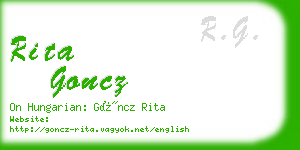 rita goncz business card